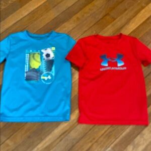 Boys size 7 under armour tees